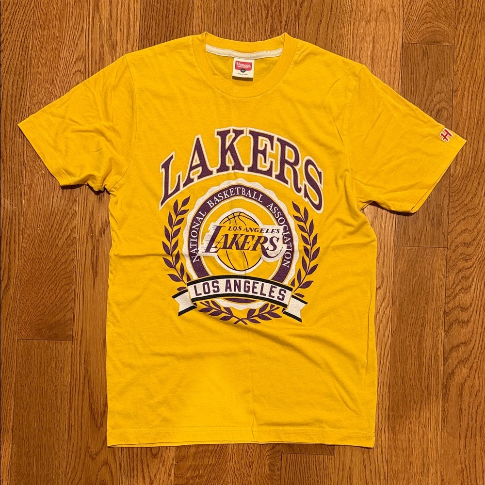 HOMAGE Yellow Lakers Tee with Purple Accents